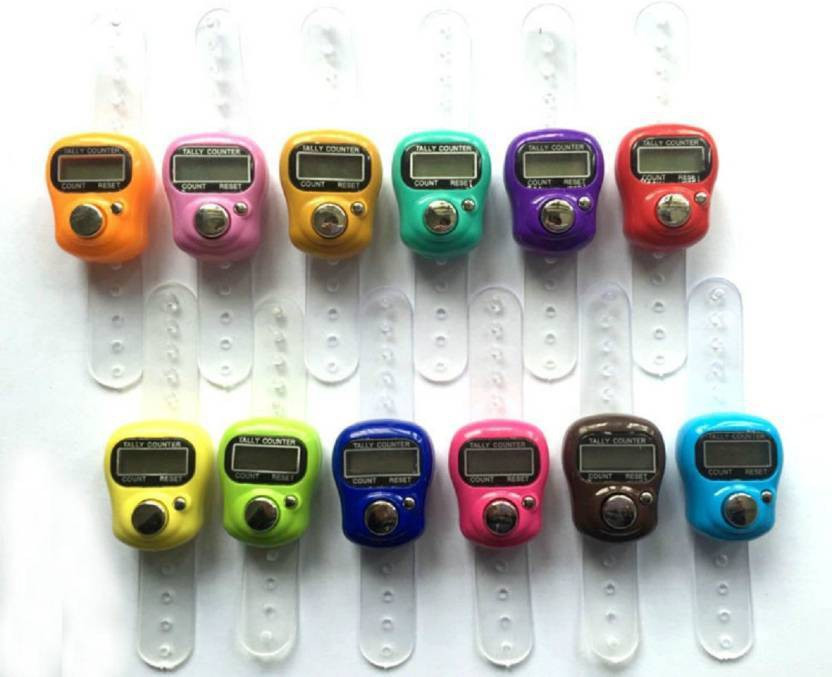 Aryshaa Small Size Multicolor Electronic Finger Counter (Pack of 12 Pc) Digital Tally Counter(Multicolor Pack of 12)