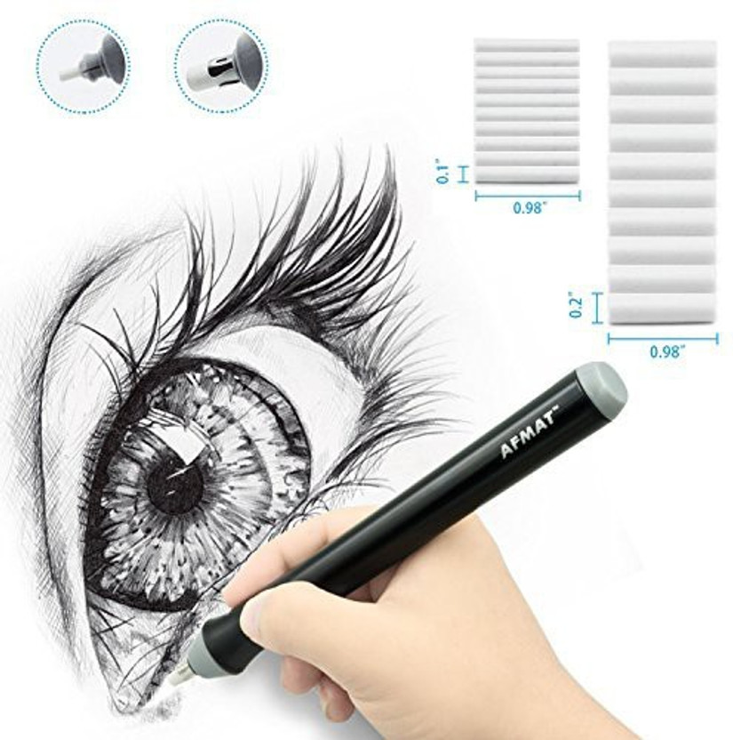 white Arts and Crafts Battery Operated Eraser Electric Eraser Kit with