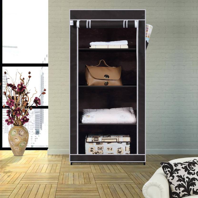 Flipkart Smartbuy Single Door 4 Shelf Pp Collapsible Wardrobe