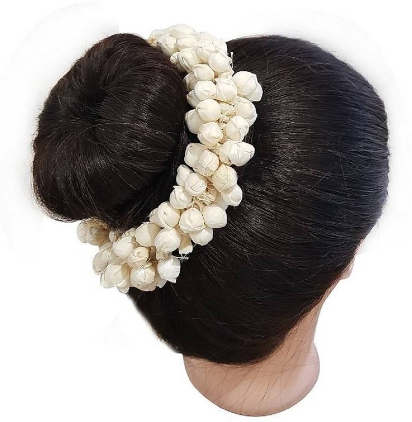 Aasa Artificial Hair Gajra For Hair Accessories White Hair Clip