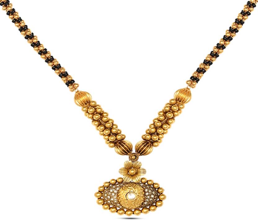 P N Gadgil Jewellers Antique Design Thushi 22kt Cubic Zirconia