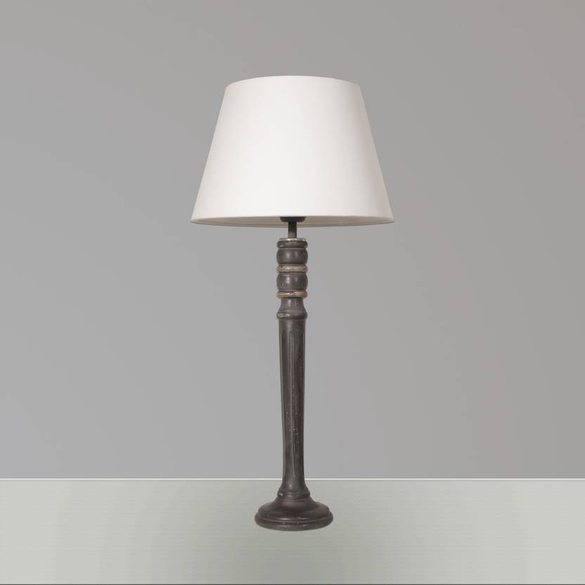 Ujjala Distressed Grey Wood Table Lamp In India Ujjala Distressed Grey Wood Table Lamp 67 Cm