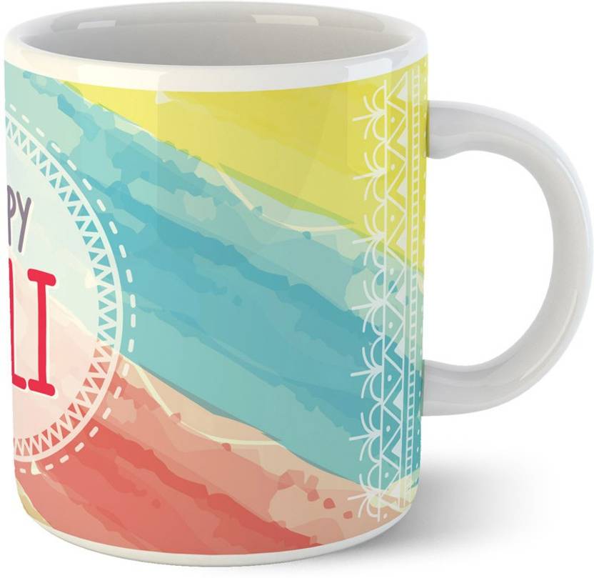 Chiraiyaa Happy Holi Festival White Ceramic Coffee Mug