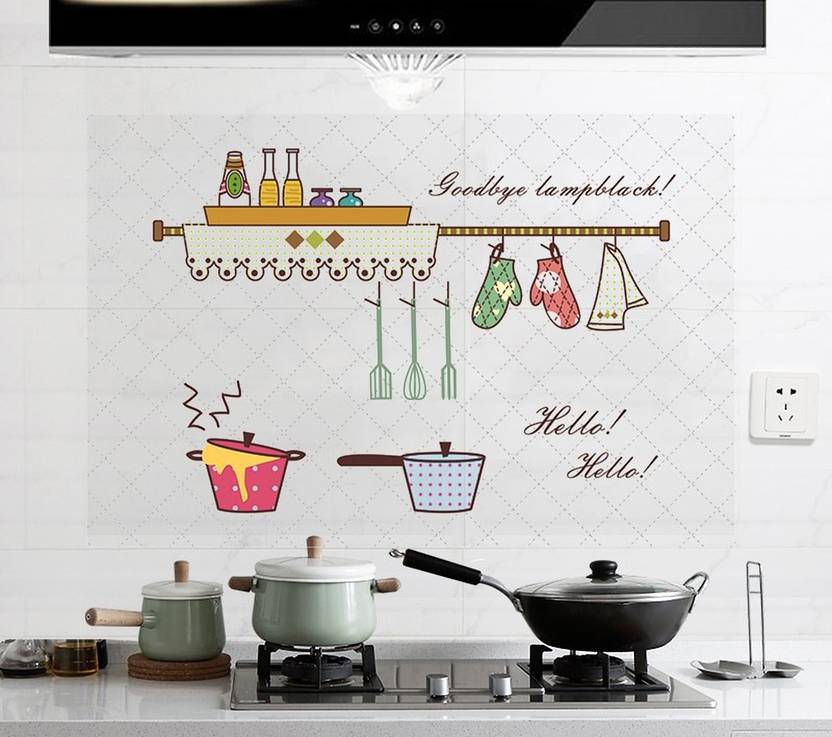 Ampire Large Wall Stickers Anti Oil Self Adhesive Hello Happy