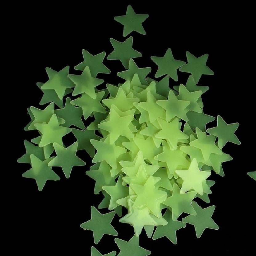 Pindia Luminous Fluorescent Glowing Night Sky Wall Sticker Radium Glow Stars Starry Sky Green