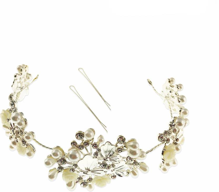 Rackjack Silver Pearls And Flower Diamond New Party Wedding And
