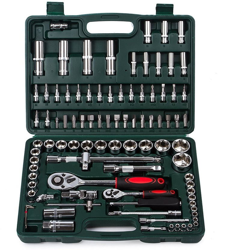 Pro 40pcs 1//4/" /& 3//8/" Drive Socket Set Box Tool Kit Home DIY Ratchet Driver