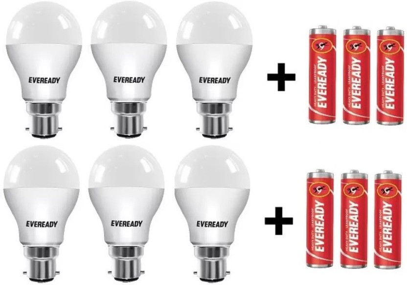 Eveready 10 W Round B22 LED Bulb  (White, Pack of 6)