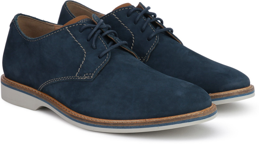 clarks atticus lace navy nubuck