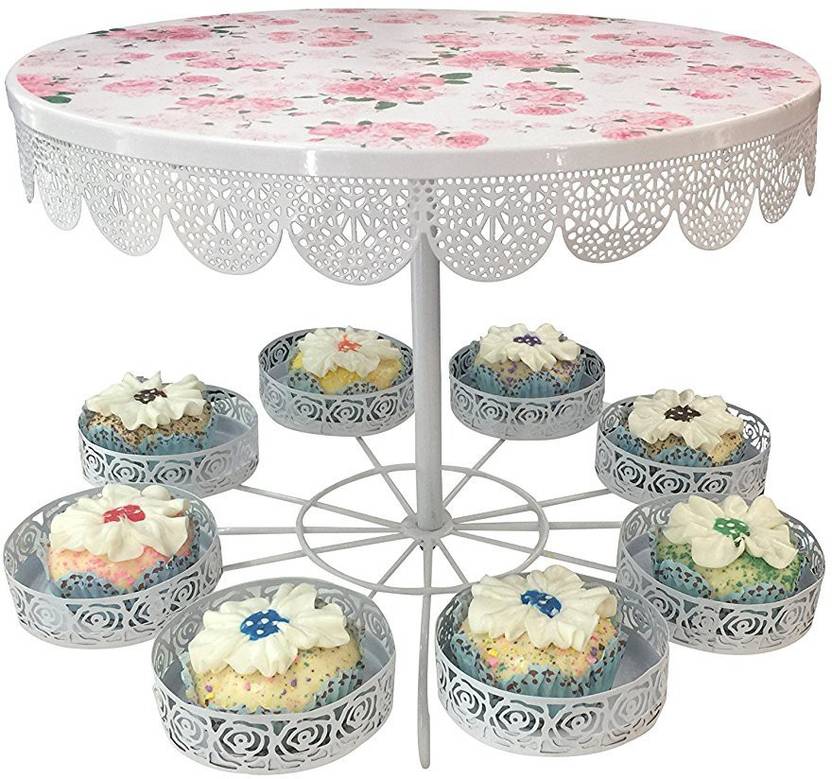 Shrih Cake Dessert Stand With 8 Cupcake Holder Steel Cake Server
