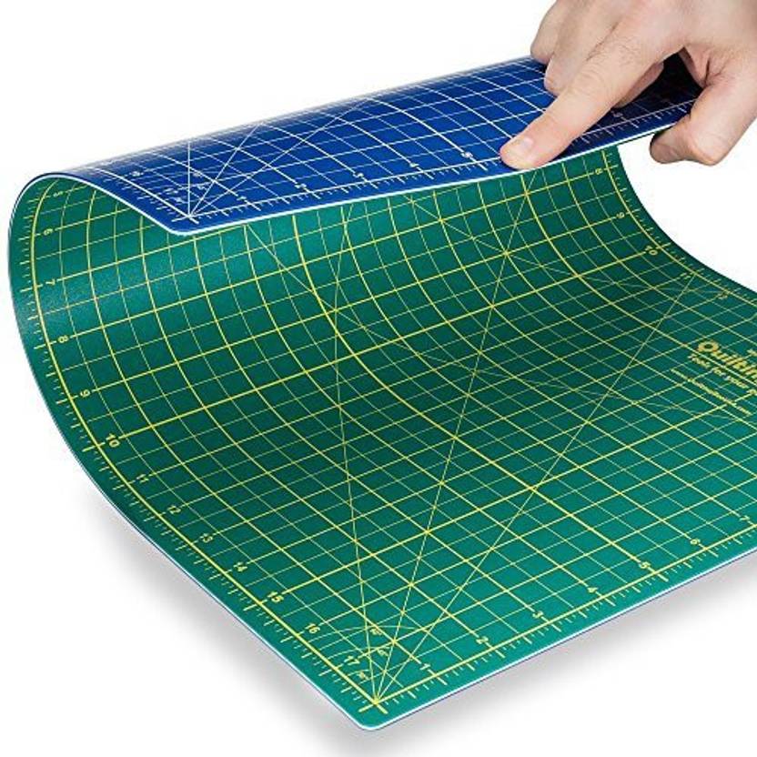 Quilting Bee 18 X24 2 In 1 Green Blue Self Healing Cutting Mat
