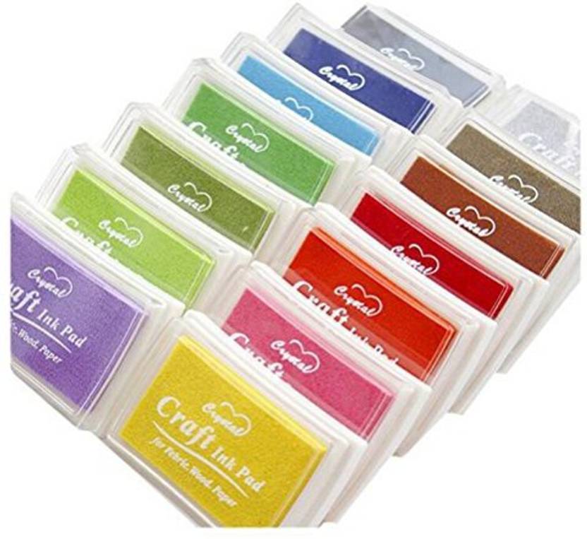 Rosenice Stamp Pads Multi Colored Diy Ink Pad Stamps Partner For Rosenice Stamp Pads Multi Colored Diy Ink Pad Stamps Partner For Kids Set Of 12pcs