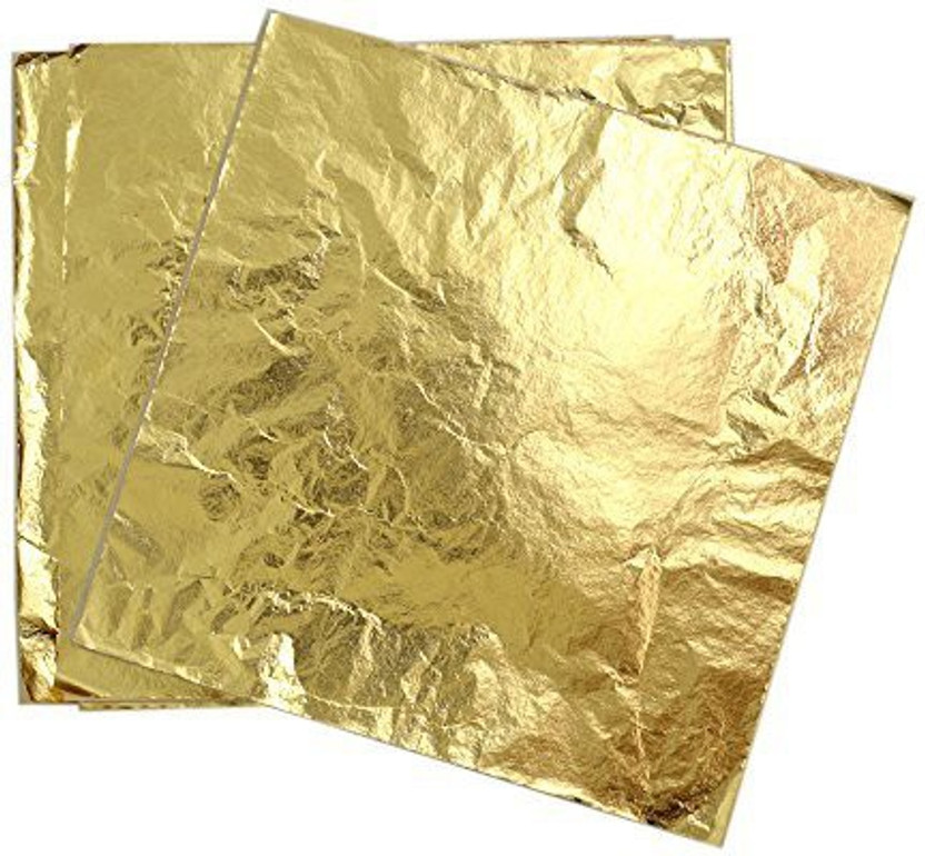 Gilding Crafting Frames, 14 cm x 14 cm Crafts Decoration 100 Sheets Imitation Gold Leaf for Art