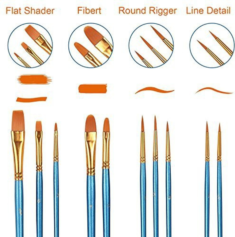 Acrylic And Oil Paintings Pack Of 20 Painting Nylon Painting Brush