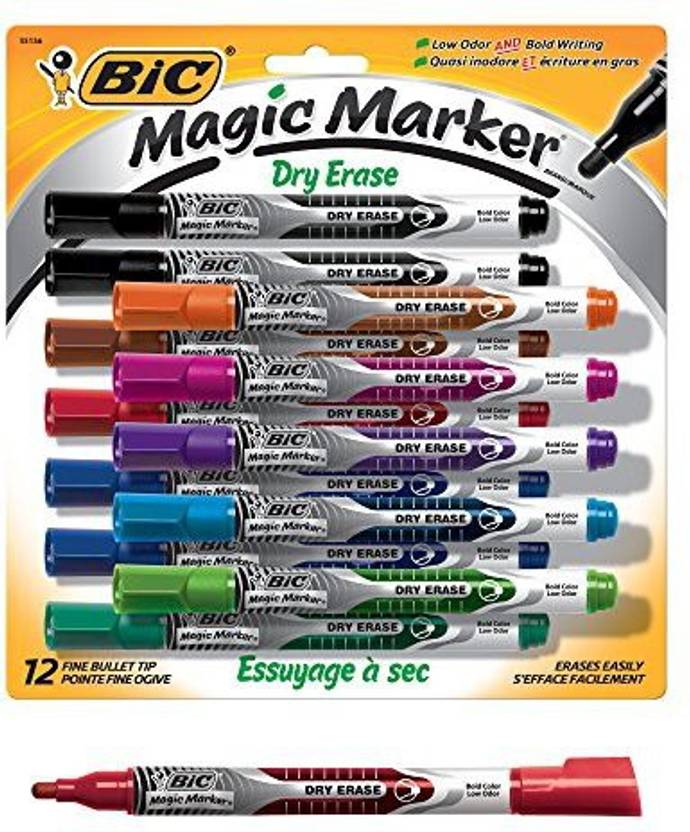 generic bic magic marker dry erase marker fine bullet tip assorted