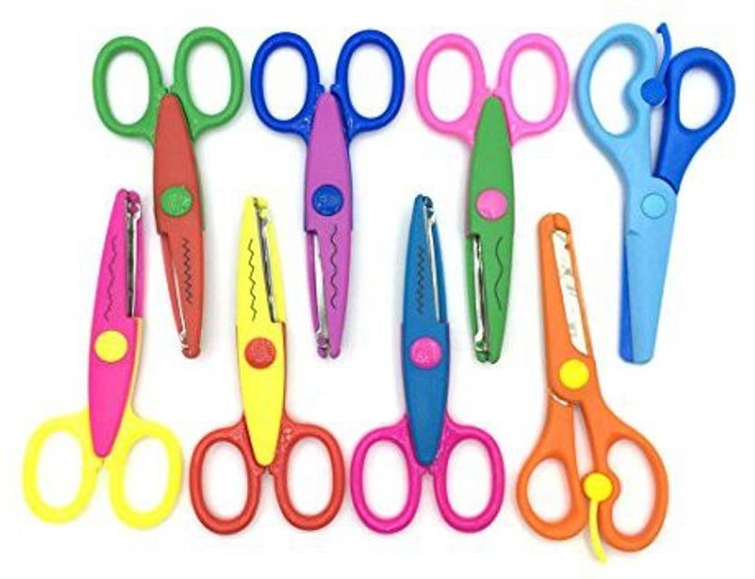 Jialeey Plastic Kids Safety Scissors Wave Edge Scissors Paper