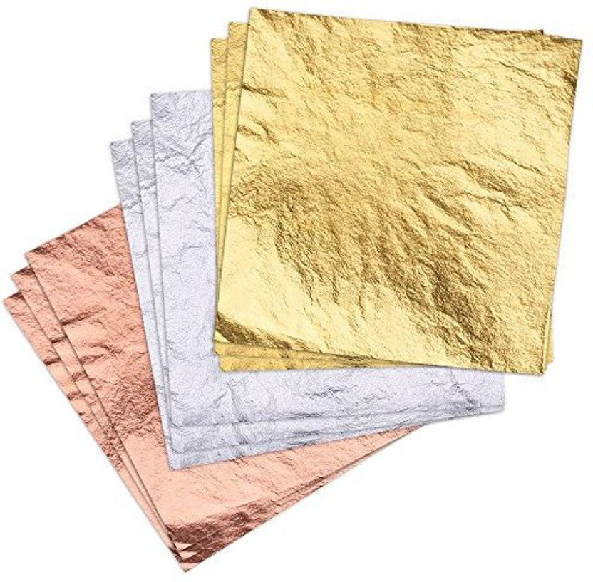 Gilding Crafting Frames, 14 cm x 14 cm Crafts Decoration 100 Sheets Imitation Gold Leaf for Art