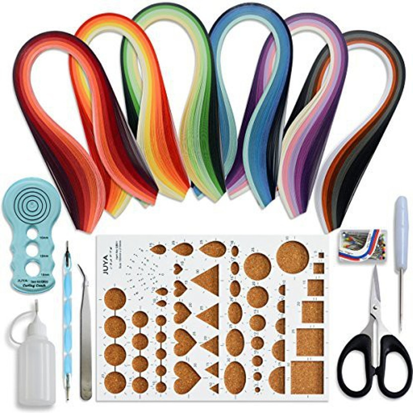 Bantoye 26 Colors Paper Quilling Strips 1040 Art Paper Strips Colorful DIY Paper Quilling Strips Set of 4 Sizes