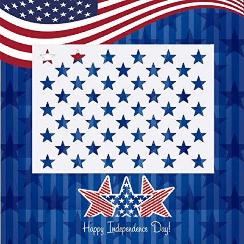 50 Star American Flag Stencil Single 4 Size Options