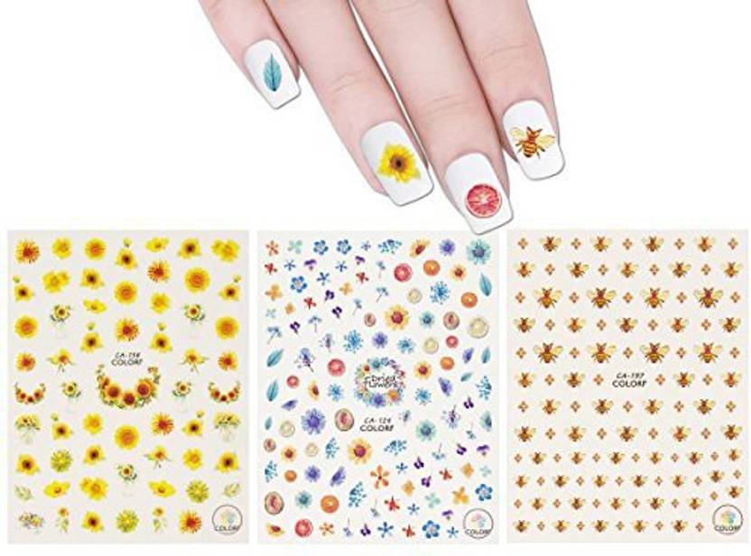 Allydrew 3 Sheets Buzzing Nature Nail Art Bees Sunflowers Nail