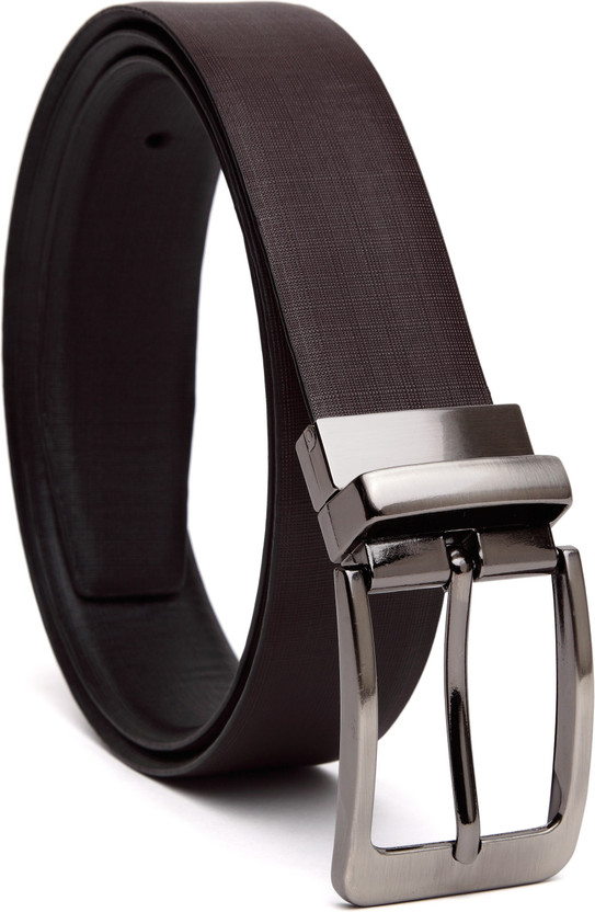 Men Genuine Premium Leather Formal Elegant Chrome Buckle Classy Brown Belt