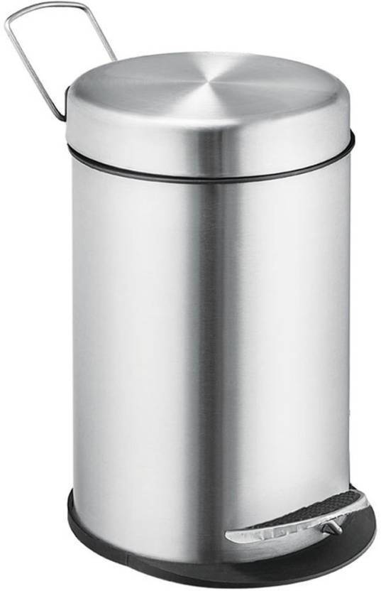 VPSK plain Stainless Steel pedal Dustbin ., 10 ltr ., 10" x 14