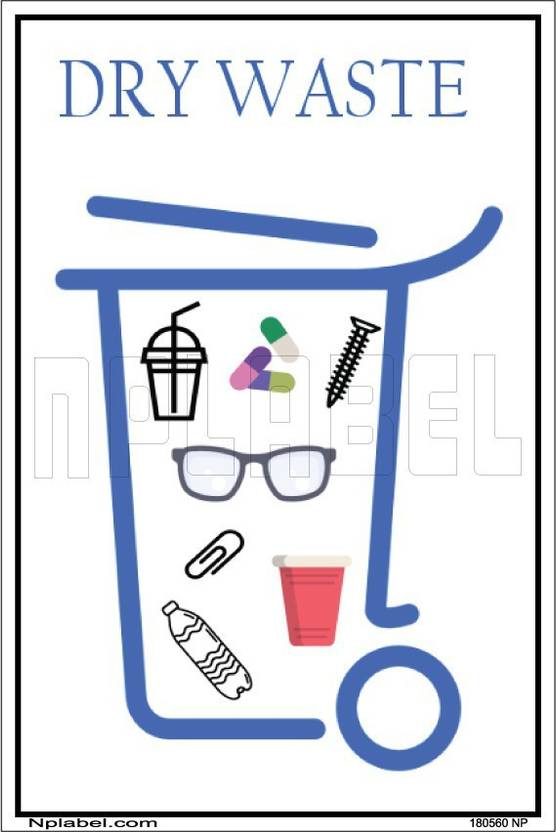 NPLABEL Dry Waste Printed - 100 X 150 mm, 1 Stickers Per Packet, Self Adhesive Paper Label Price ...