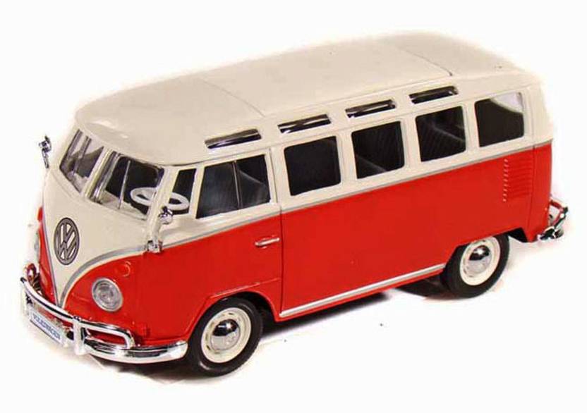 Maisto Volkswagen Van Samba Bus Red Beige 31956 1 25 1 24