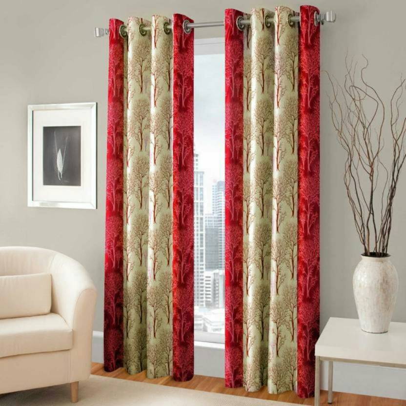 Pooja 152 6 Cm 5 Ft Polyester Window Curtain Pack Of 2 Buy