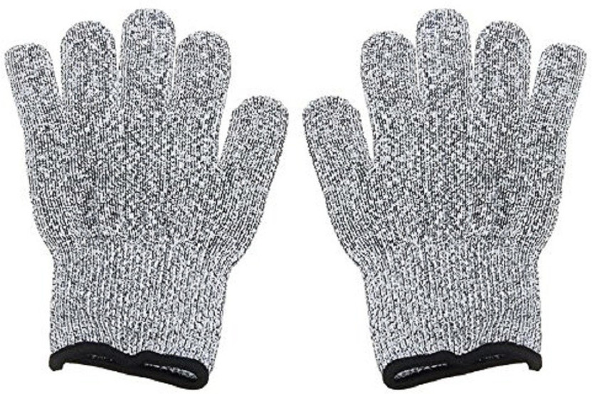 Aeoss Anti-Cut Resistant Gloves Cut Food Quality Kitchen Gloves Butcher Protection-Level 5 Safety In The Workplace (X Large 24.8CM) Nylon  Safety Gloves(Pack of 2)