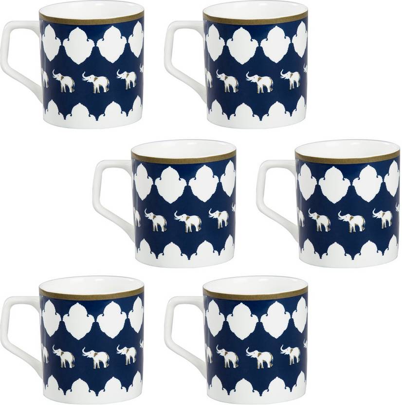 CLAY CRAFT India Circus Ivory Parade Fantasy Coffee mug set Bone China