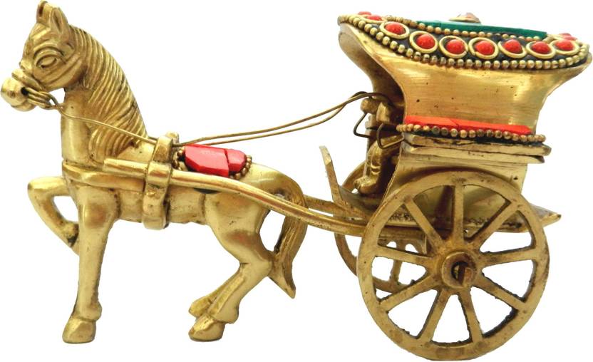 Brass Collection Pure Brass Vintage Horse Cart Ghoda Gadi With