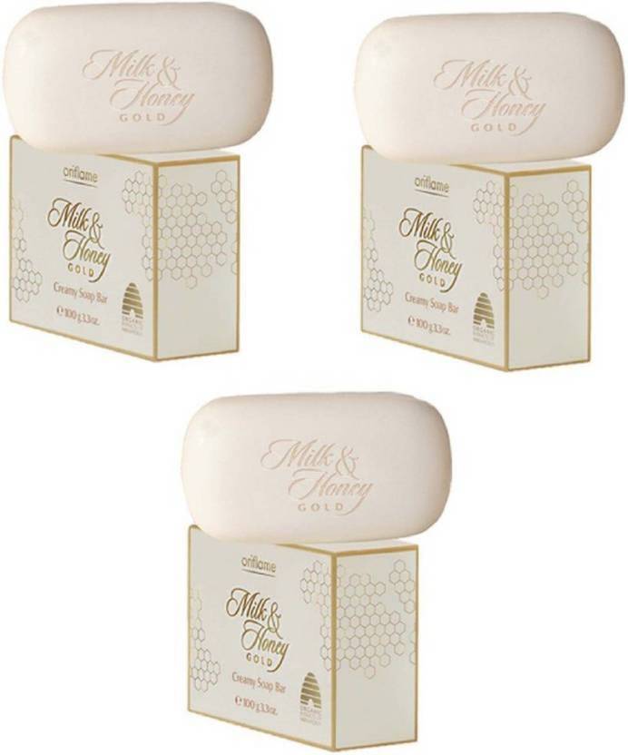 Oriflame Sweden Milk and Honey Gold Creamy Soap Bar Set of 3 (100g Each) Price in India, Buy
