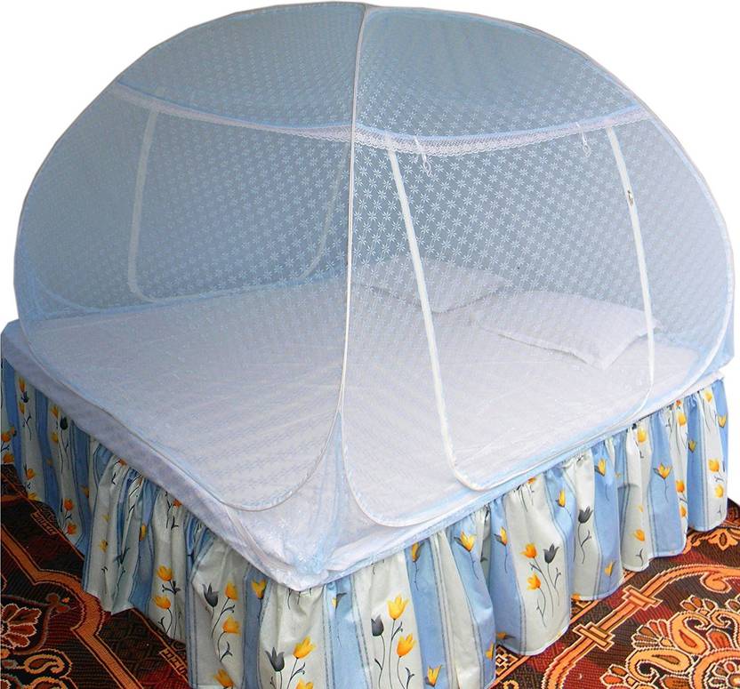 HEALTHY SLEEPING Polyester Adults Foldable Polyester Double Bed Mosquito Net Embroidery