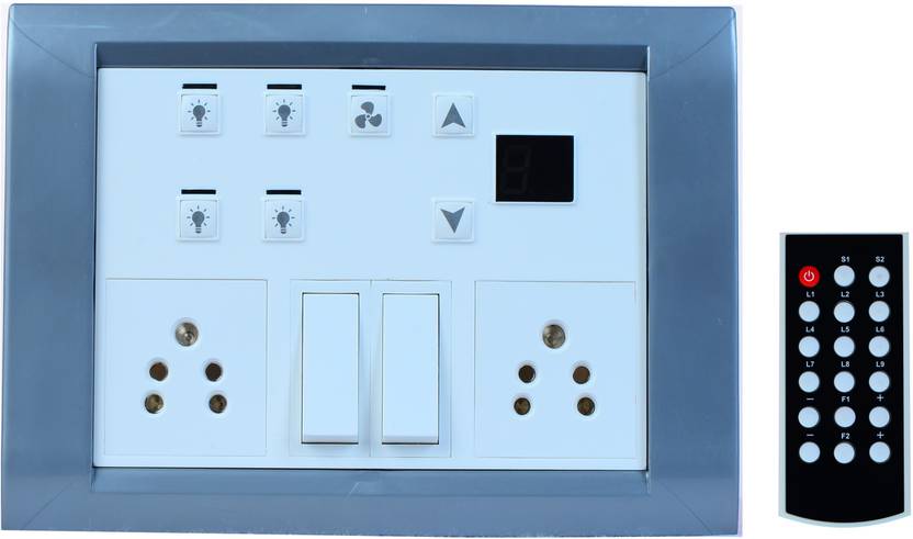 Carolight Technologies Remote Controlled Switch Board For 4 Lights Carolight Technologies Remote Controlled Switch Board For 4 Lights And 1 Fan White