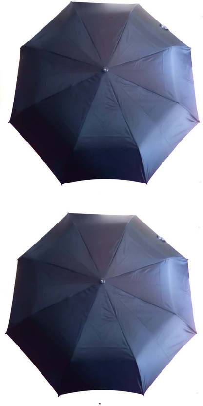 Shoptop 3 Fold Set Of 2 Black Office Umbrella For Men And