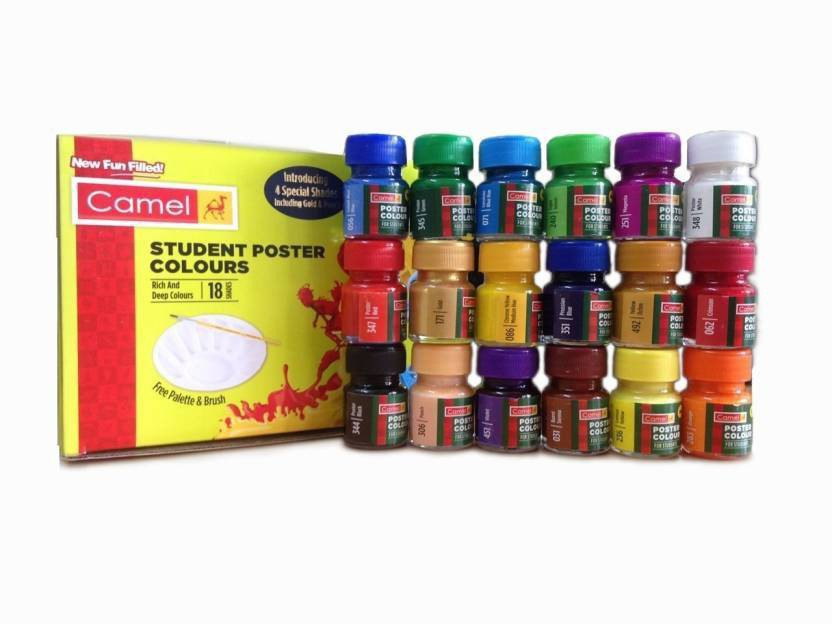 Camlin kokuyo student poster color,18 SHADES(Set of 1, Multicolor)