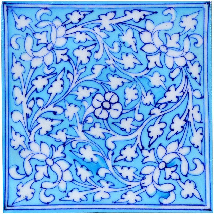 R V Crafts Blue Pottery Decorative Tiles For Wall