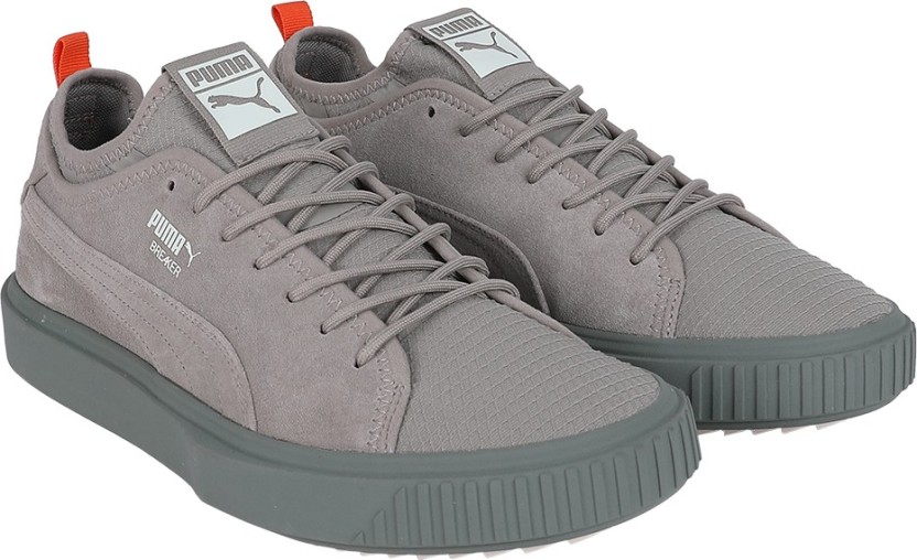 puma grey breaker mesh fof suede sneakers