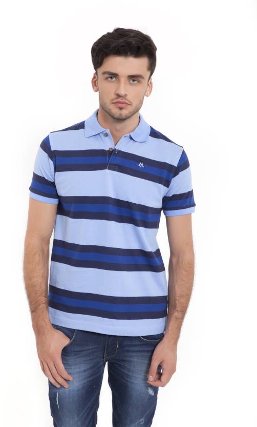 Andrew Mackenzie Striped Men Polo Neck Blue T-Shirt - Buy Andrew Mackenzie  Striped Men Polo Neck Blue T-Shirt Online at Best Prices in India |  Flipkart.com