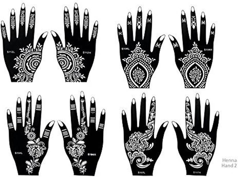 generic tattoo stencil template set of 8 sheets 2a henna designs