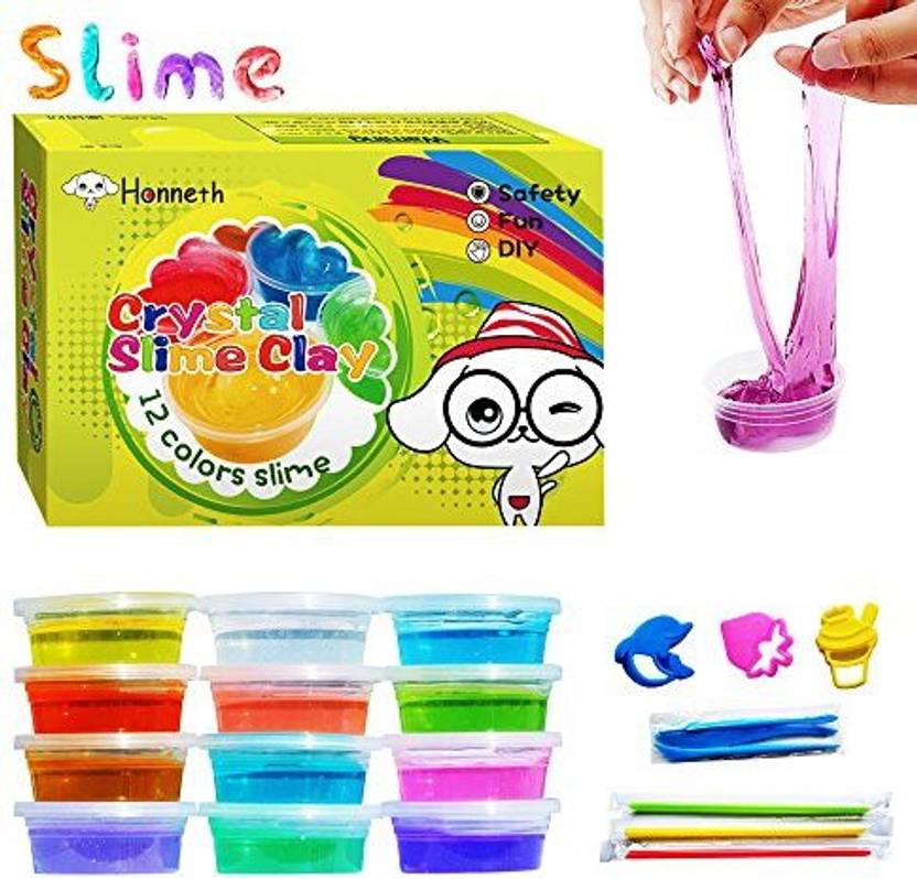 Honneth Slime Diy Soft Crystal Clay Dough Kids Toys 12 Containers Honneth Slime Diy Soft Crystal Clay Dough Kids Toys 12 Containers Pack Of 1