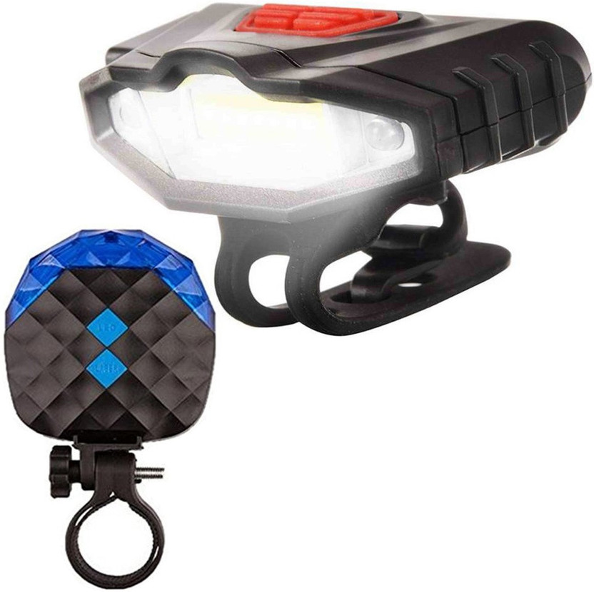 COB LED Bicycle Bike Cycling Front Rear Tail Warning Light Lamp USB Rechargeable