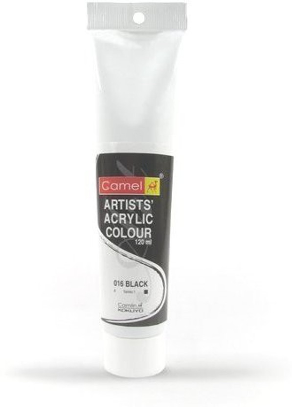 Camlin Artist Acrylic Colour Tubes 120ml Black 016(Set of 1, Black)