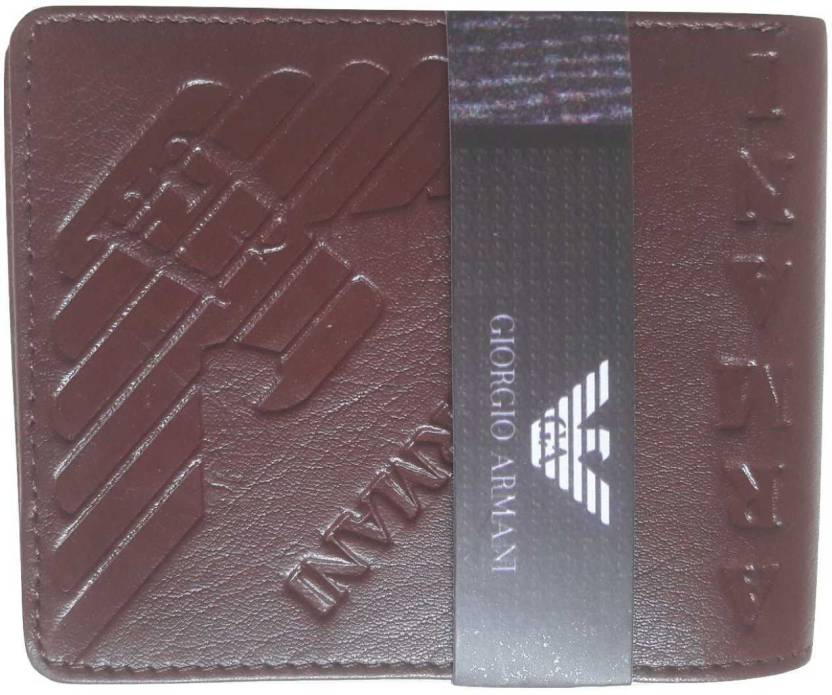 Giorgio Armani Men Brown Genuine Leather Wallet Brown - Price in India |  