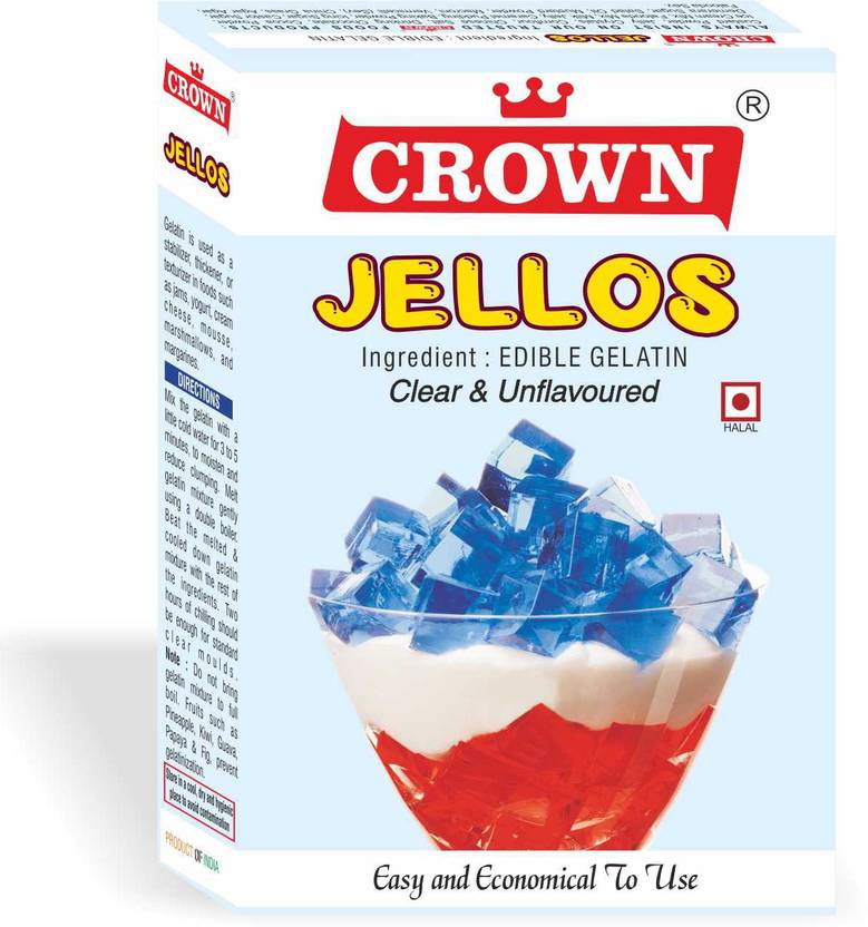CROWN FOODS Gelatin JELLOS 100 g (50 g X Pack of 2) Gelatin Powder