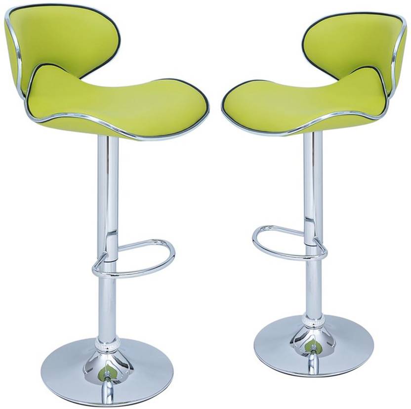 Lakdi Adjule Height Horse Shape Bar Stool Chairs Light Lakdi Adjule Height Horse Shape Bar Stool Chairs Light Green Set Of 2 Combo Metal Finish Color