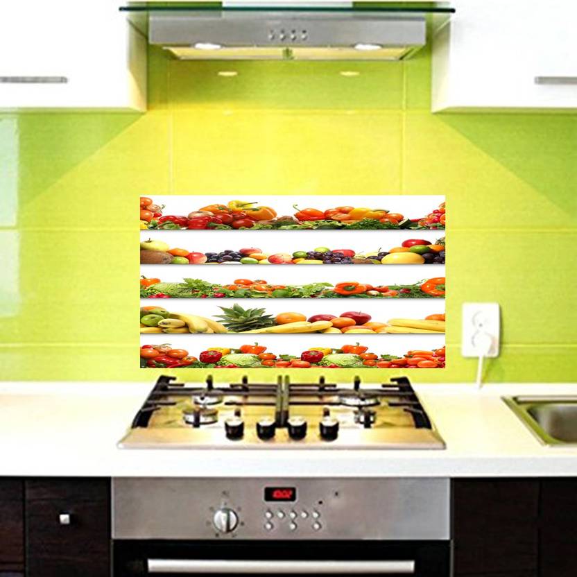 Total Home Medium Fruits And Vegetables Kitchen Wall Decor Sticker Total Home Medium Fruits And Vegetables Kitchen Wall Decor Sticker Waterproof Anti Oil Stain Tile Decal Pack Of 1