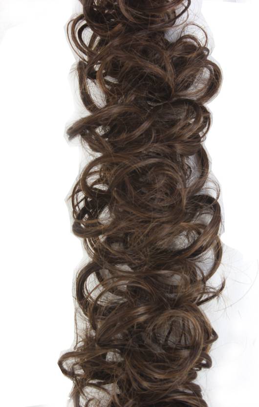 Ritzkart Funky Curly Elastic Hair Bun Flexible 36 Inch Long Brown