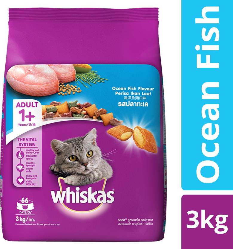 Whiskas Adult (+1 year) Ocean Fish 3 kg Dry Adult Cat Food Price in